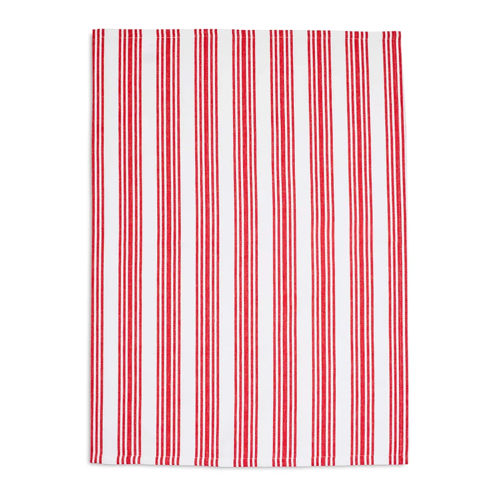 Sur La Table Coral Striped Kitchen Towel, 28" x 20"