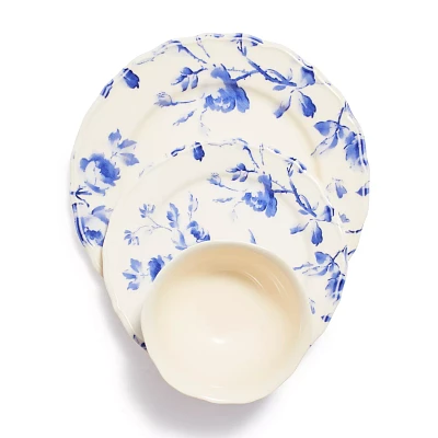 Sur La Table Blue Floral 12-Piece Dinnerware Set