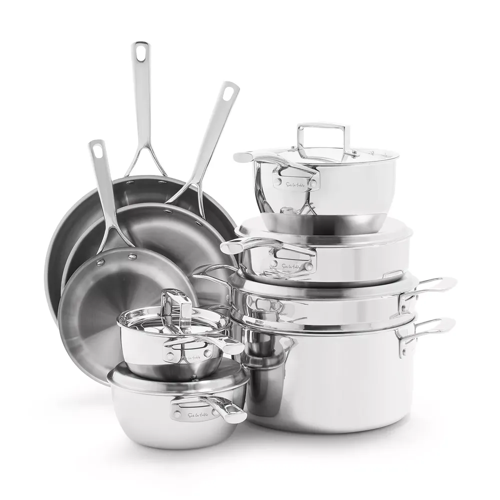 Sur La Table Classic 5-Ply Stainless Steel -Piece Cookware Set