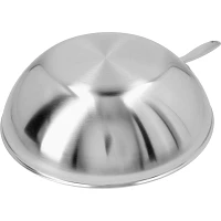 Demeyere Industry5 Stainless Steel Flat Bottom Wok, 12"