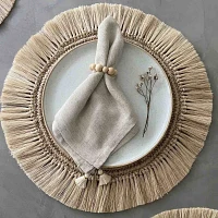 Tallo de Olivo Fringe Placemats, Set of 4