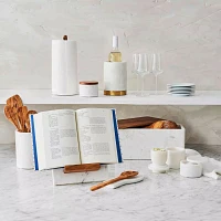 Sur La Table Marble & Acacia Paper Towel Holder