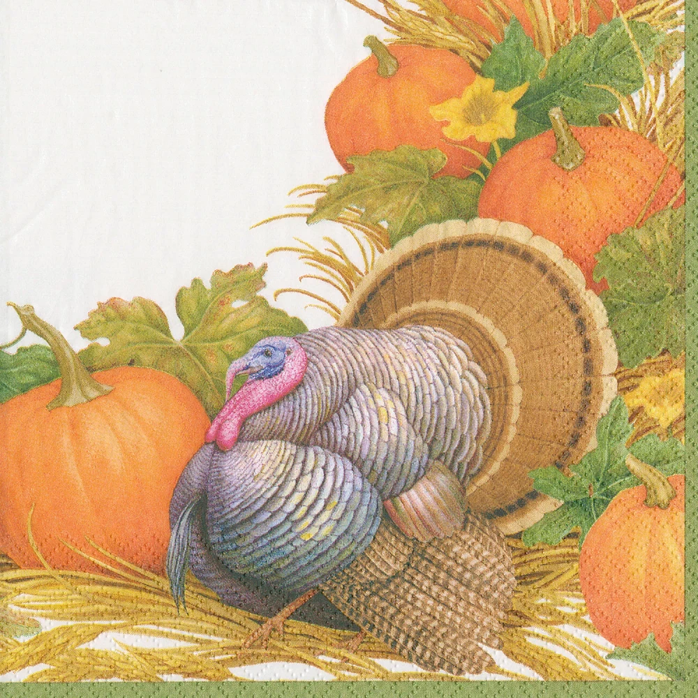 Harvest Turkey Cocktail Napkins, Set of 20