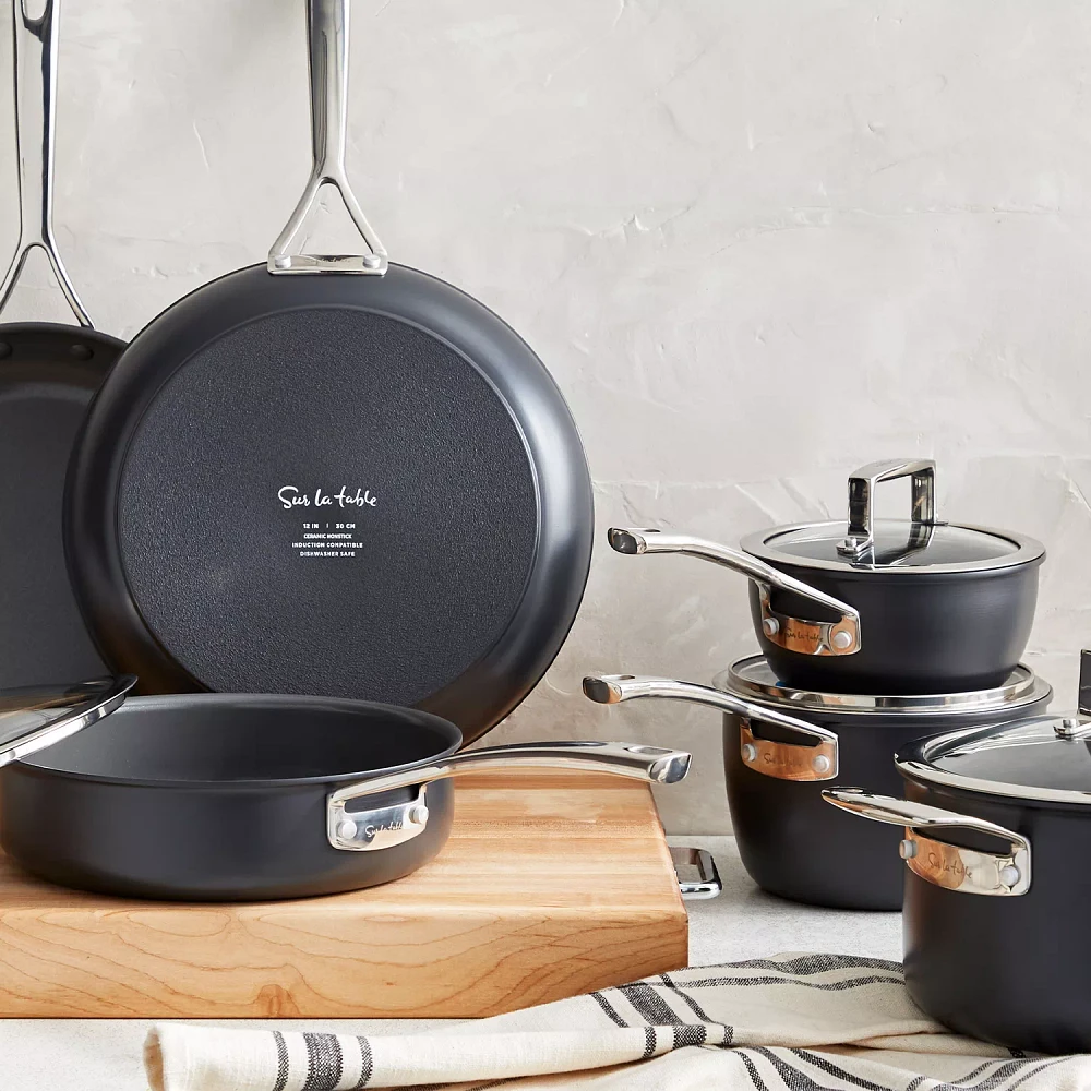 Sur La Table Classic Hard Anodized Ceramic Nonstick 10-Piece Cookware Set