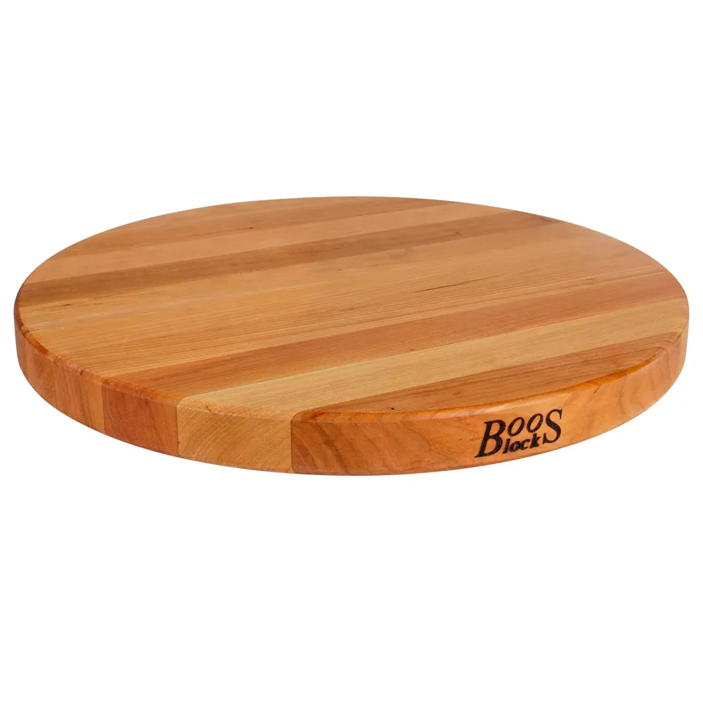 John Boos Cherry Edge Grain Cutting Board Round