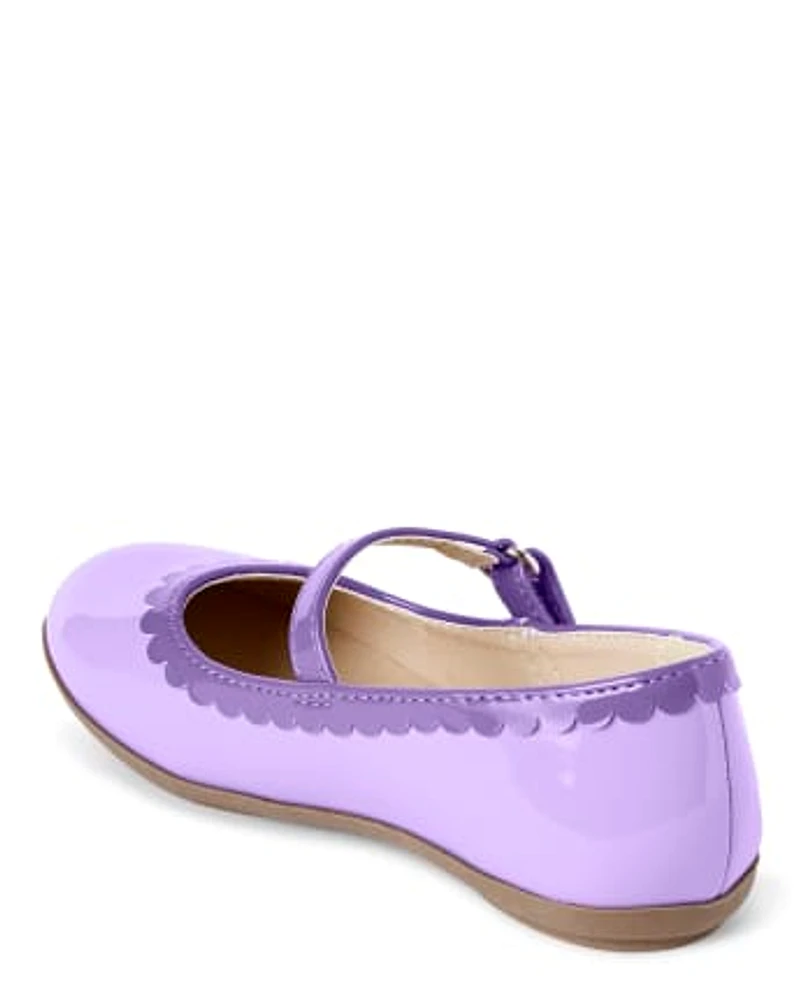 Girls Scalloped Ballet Flats - Whooo's Cute