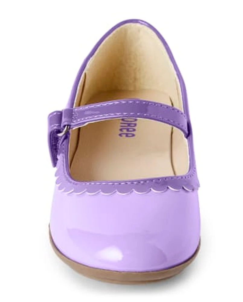 Girls Scalloped Ballet Flats - Whooo's Cute