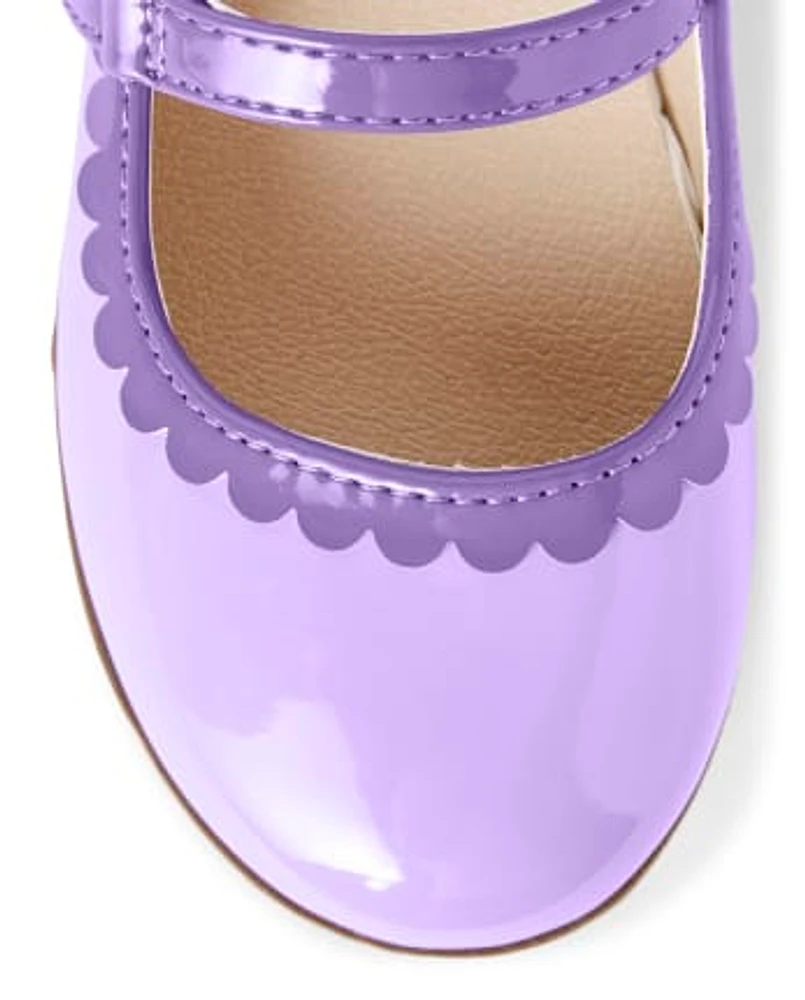 Girls Scalloped Ballet Flats - Whooo's Cute