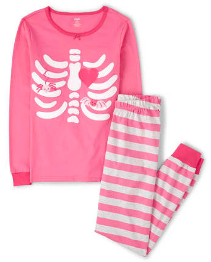 Womens Matching Family Skeleton Cotton 2-Piece Pajamas - Gymmies