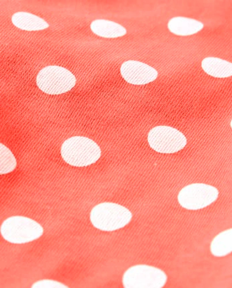 Girls Polka Dot Shorts - Pretty Peach