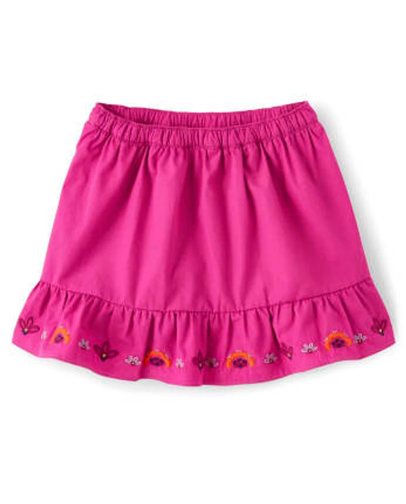 Girls Floral Ruffle Skort - Summer Sunsets