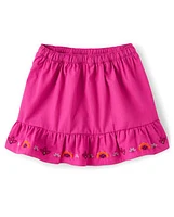 Girls Floral Ruffle Skort - Summer Sunsets