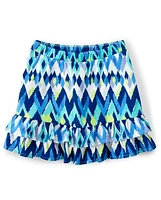 Girls Ikat Tiered Skort - Island Getaway