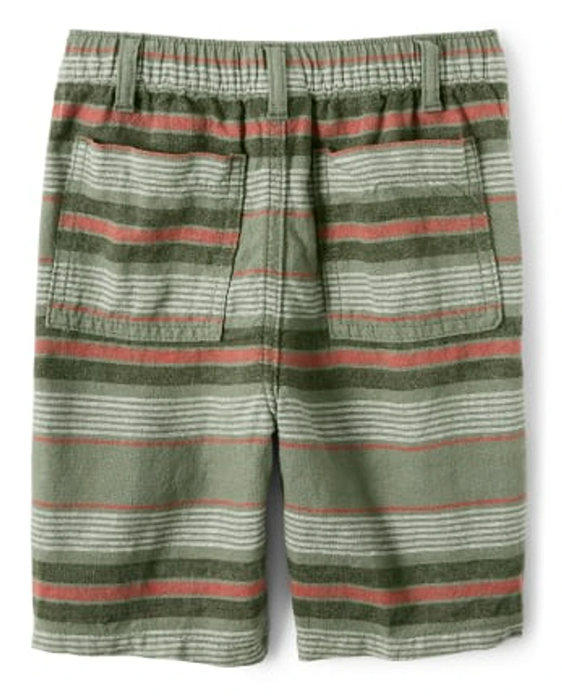 Boys Striped Pull On Shorts - Safari Camp