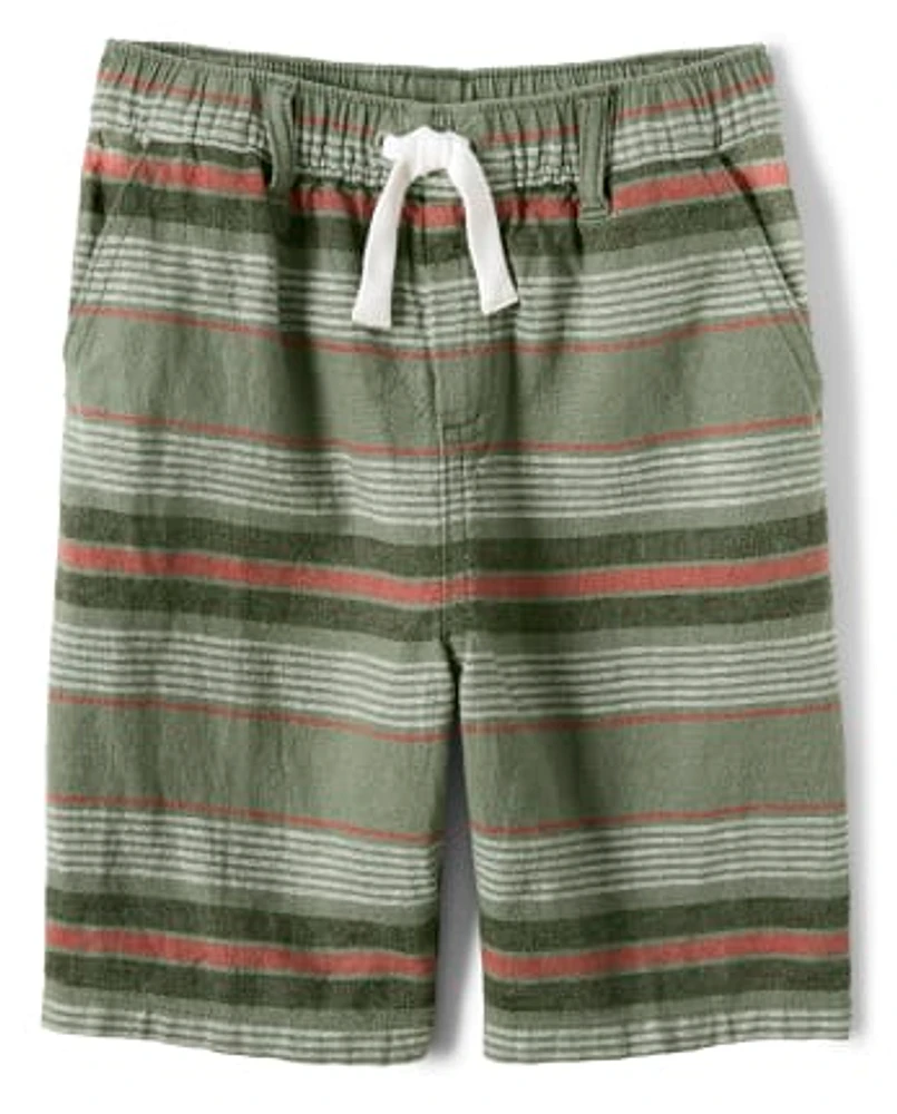 Boys Striped Pull On Shorts - Safari Camp