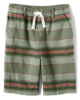 Boys Striped Pull On Shorts - Safari Camp