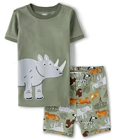 Boys Safari Cotton 2-Piece Pajamas - Gymmies