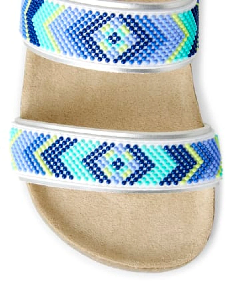 Girls Chevron Sandals - Island Getaway