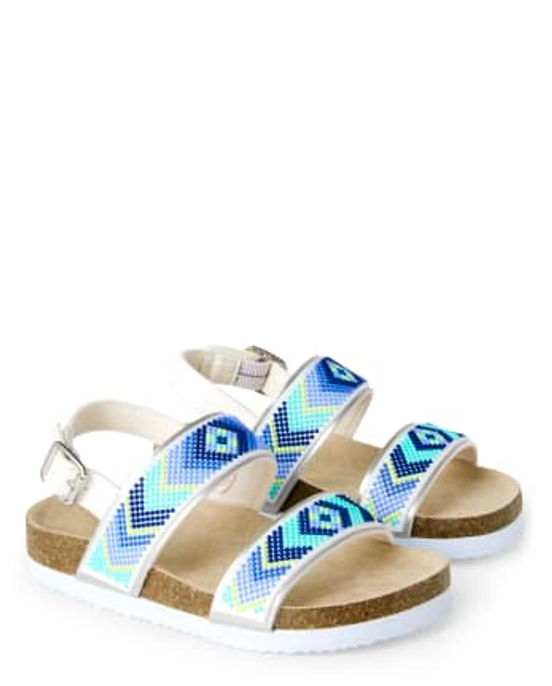 Girls Chevron Sandals - Island Getaway