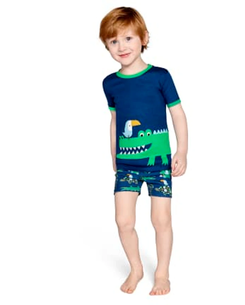 Boys Alligator Cotton 2-Piece Pajamas - Gymmies