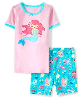 Girls Mermaid Cotton 2-Piece Pajamas - Gymmies