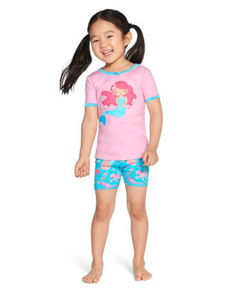 Girls Mermaid Cotton 2-Piece Pajamas - Gymmies