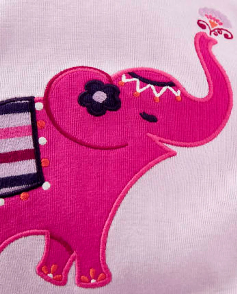 Girls Elephant Snug Fit Cotton Pajamas - Gymmies