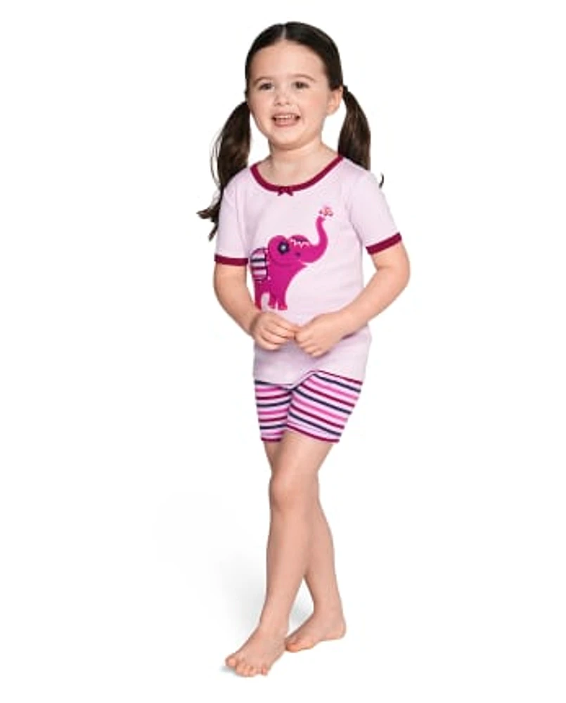 Girls Elephant Snug Fit Cotton Pajamas - Gymmies