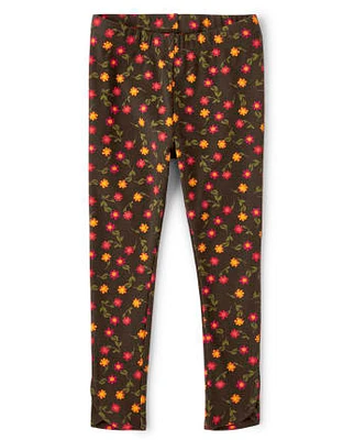 Girls Sunflower Leggings - Harvest