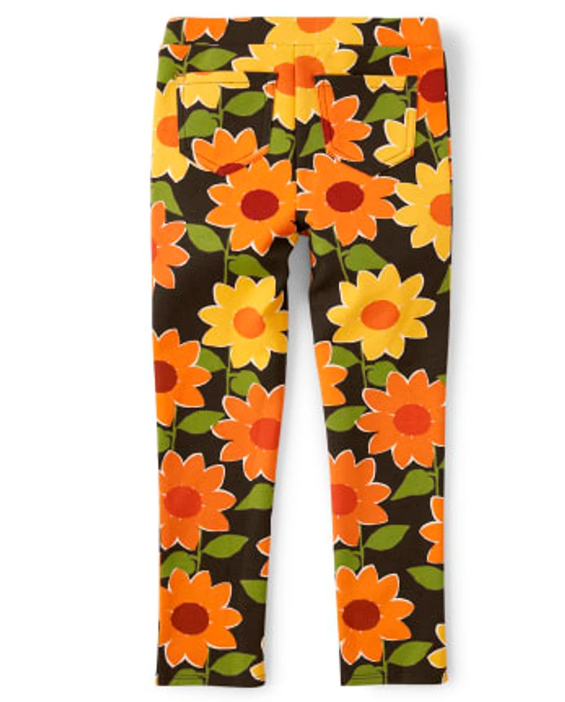 Girls Sunflower Ponte Jeggings - Harvest