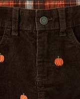 Boys Embroidered Corduroy Pants - Lil Pumpkin