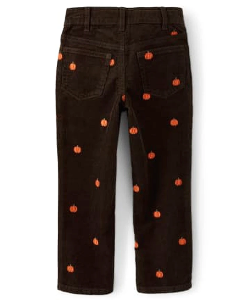 Boys Embroidered Corduroy Pants - Lil Pumpkin