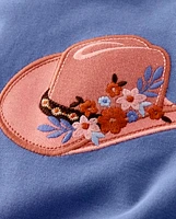 Girls Embroidered Cowgirl Top - Western Skies