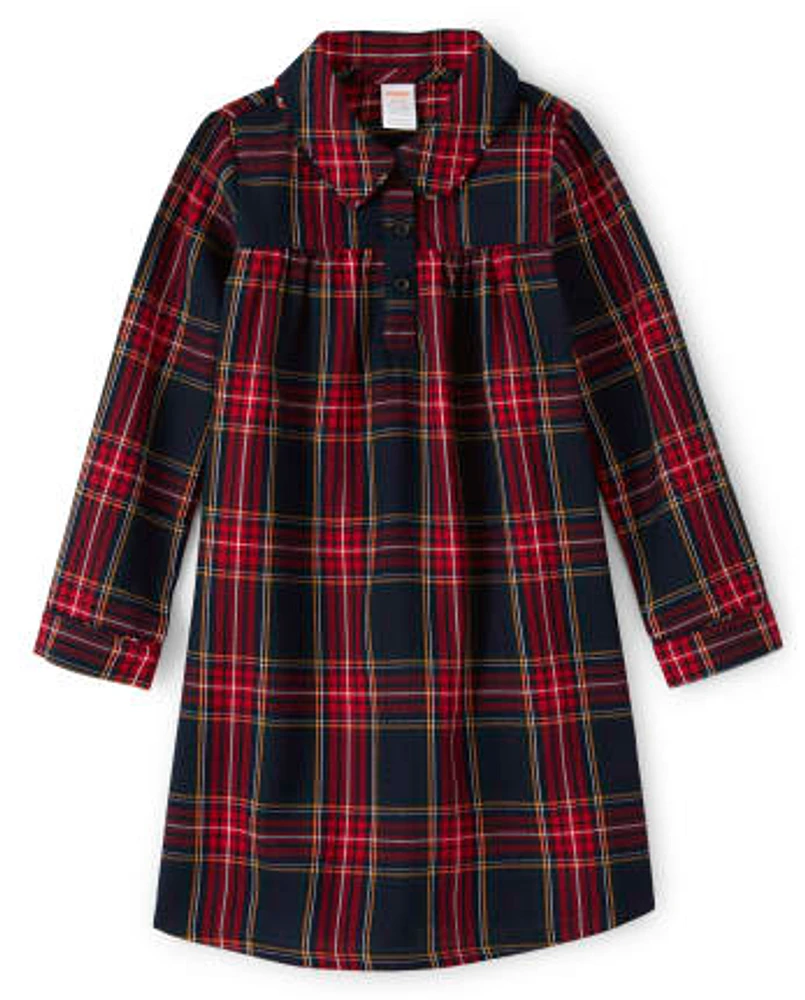 Girls Plaid Flannel Nightgown - Gymmies