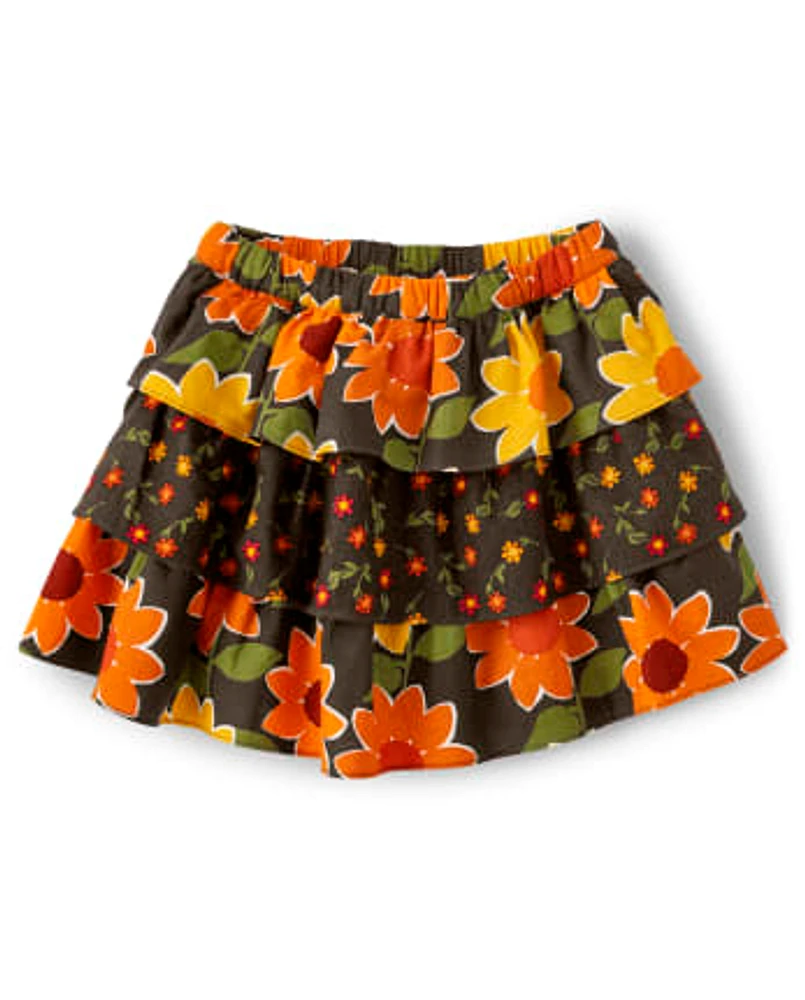 Girls Sunflower Tiered Skort - Harvest