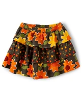 Girls Sunflower Tiered Skort - Harvest