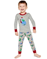 Boys Christmas Dino Cotton 2-Piece Pajamas - Gymmies