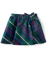 Girls Plaid Skirt - Family Celebrations Green