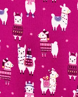 Girls Llama Peplum Top - Little Llamas