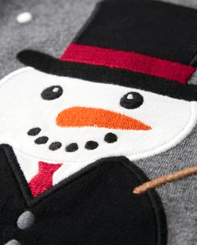 Boys Embroidered Snowman Top - Reindeer Cheer