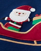 Boys Embroidered Santa's Sleigh Top - Ho