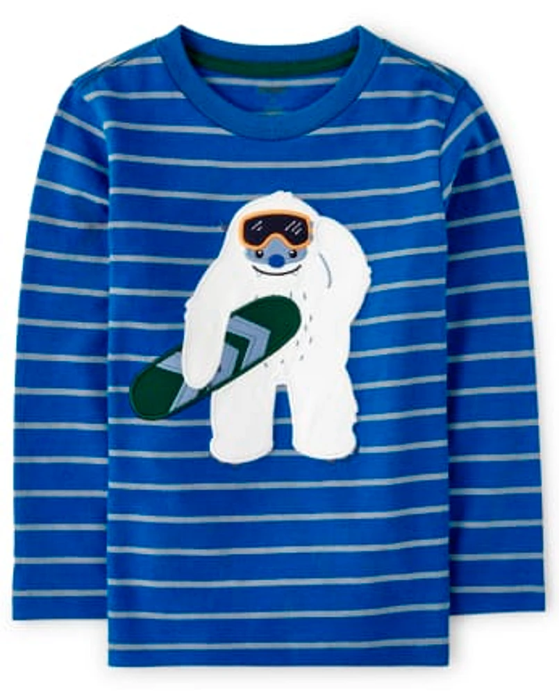 Boys Yeti Striped Top - Polar Party