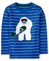 Boys Yeti Striped Top - Polar Party