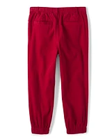 Boys Corduroy Pull On Jogger Pants - Reindeer Cheer