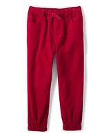 Boys Corduroy Pull On Jogger Pants - Reindeer Cheer