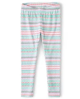 Girls Fairisle Leggings - Polar Party