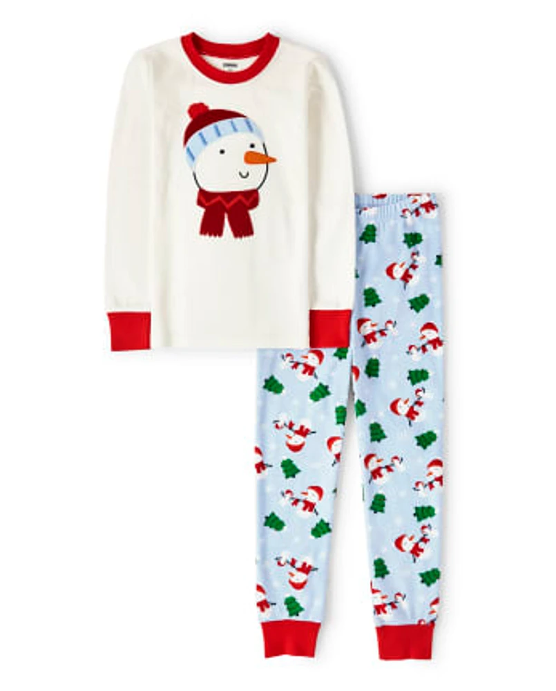 Kids Snowman Cotton 2-Piece Pajamas - Gymmies