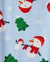 Kids Snowman Cotton 2-Piece Pajamas - Gymmies