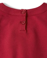 Girls Jeweled Ponte Dress - Family Celebrations Red