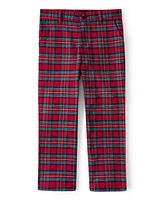 Boys Plaid Dress Pants - Family Celebrations Red